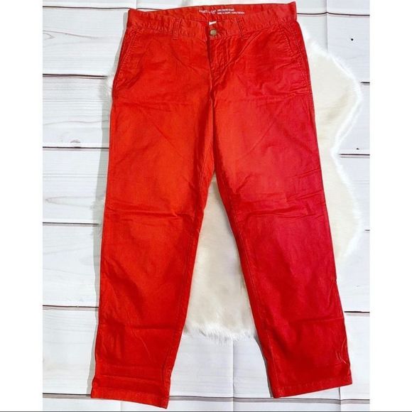 GAP girlfriend khaki pants in coral red - Picture 1 of 4